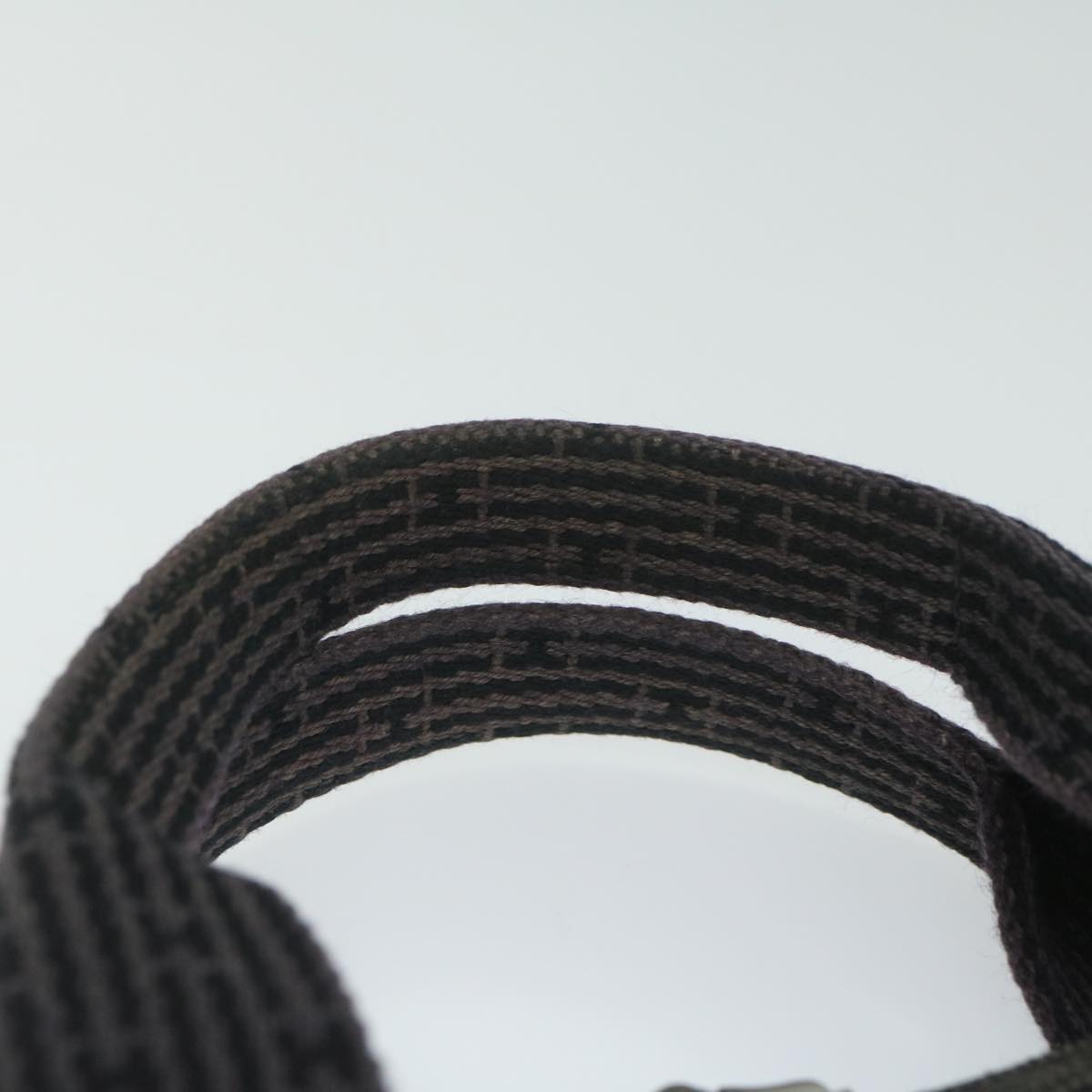 HERMES Her Line Hand Bag Canvas Gray Auth ai745