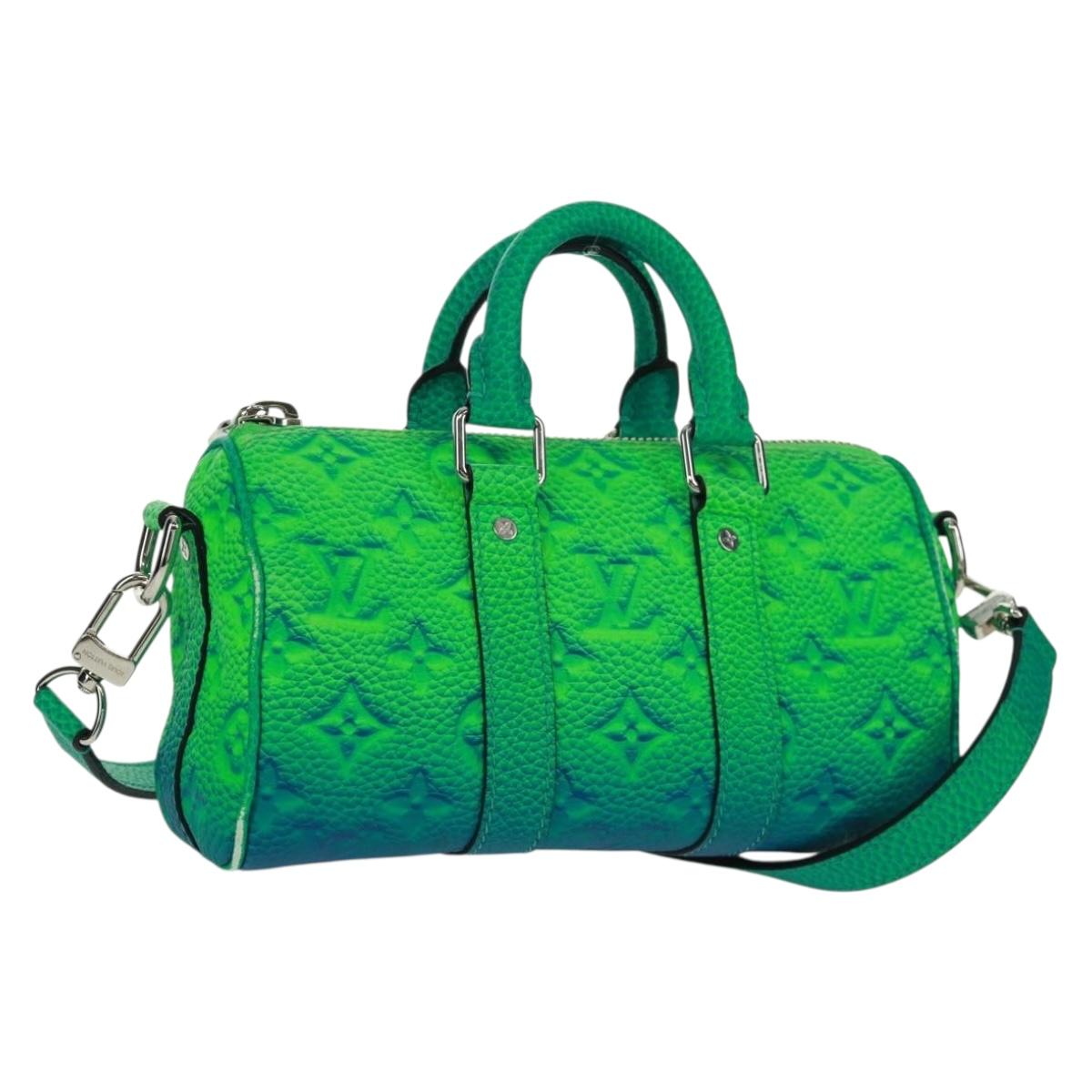 LOUIS VUITTON Monogram Illusion Keepall XS Hand Bag Green M59691 LV Auth ai790SM