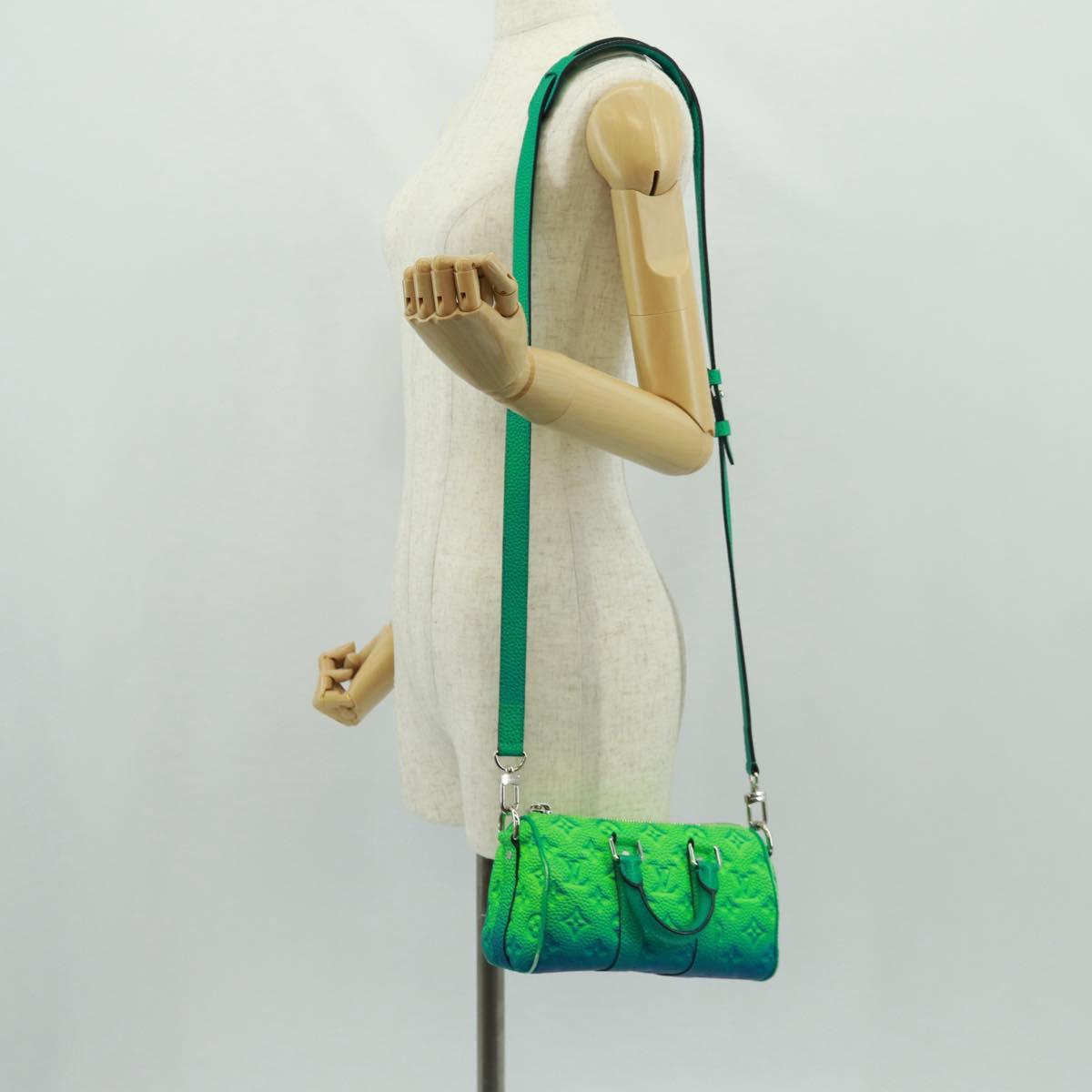 LOUIS VUITTON Monogram Illusion Keepall XS Hand Bag Green M59691 LV Auth ai790SM