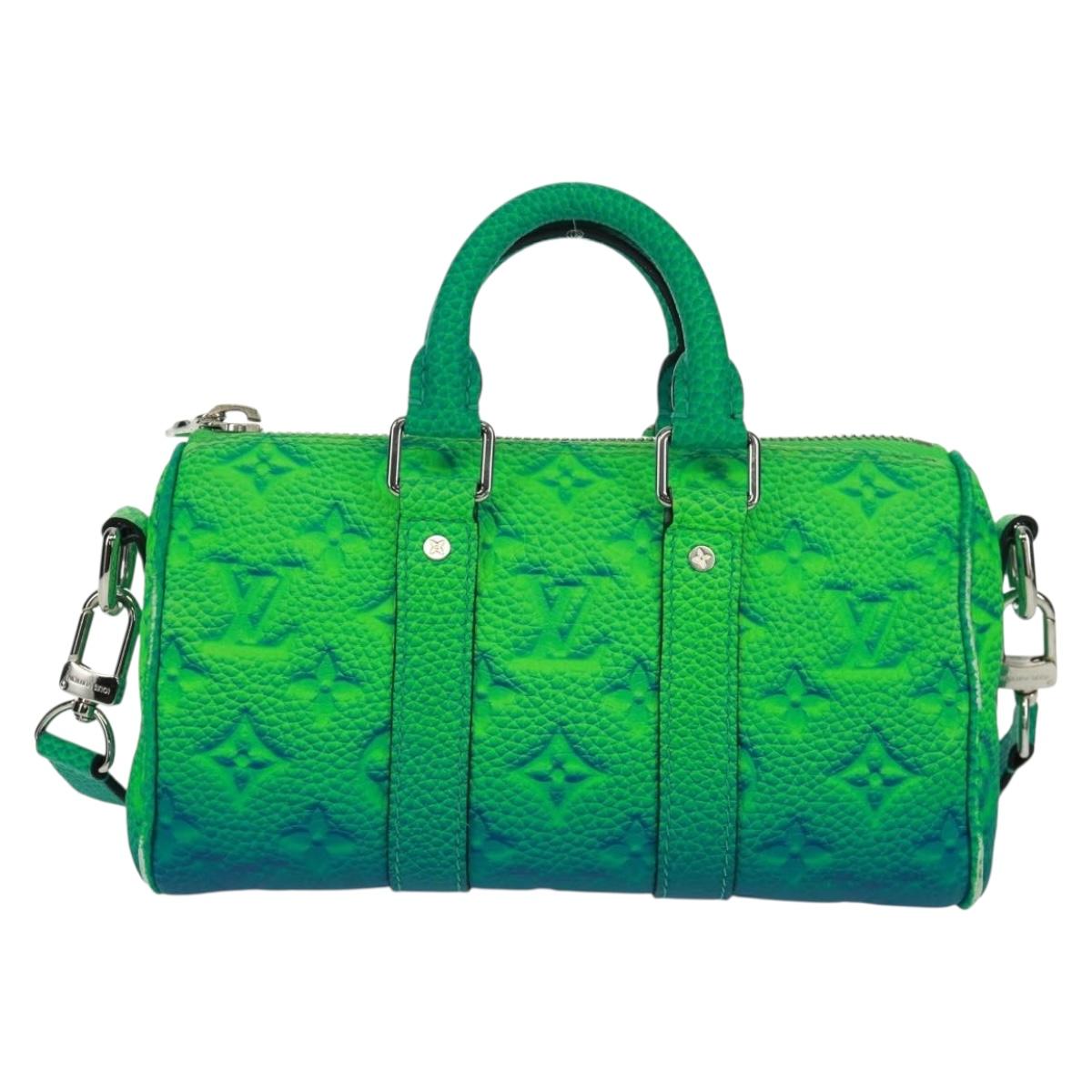 LOUIS VUITTON Monogram Illusion Keepall XS Hand Bag Green M59691 LV Auth ai790SM