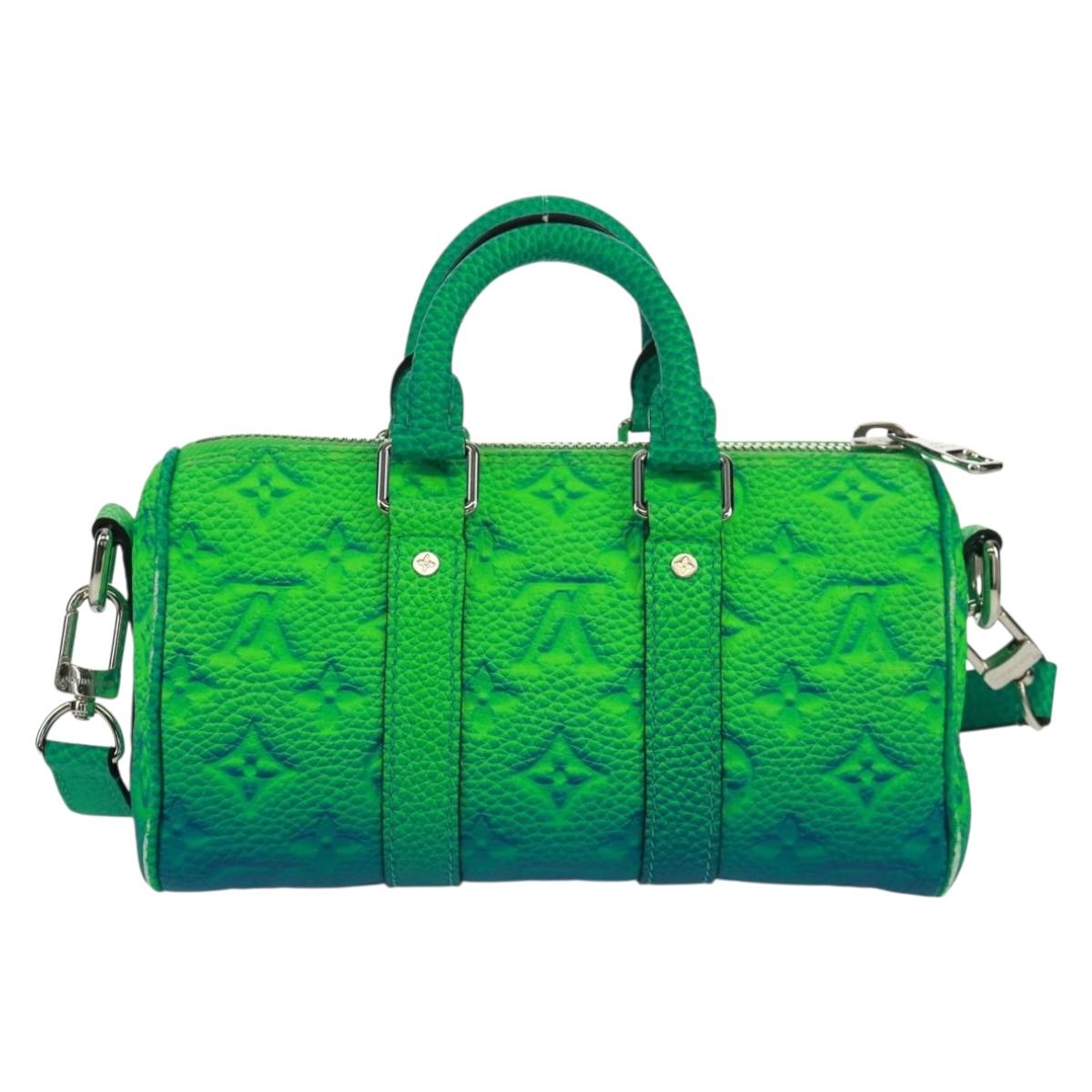 LOUIS VUITTON Monogram Illusion Keepall XS Hand Bag Green M59691 LV Auth ai790SM
