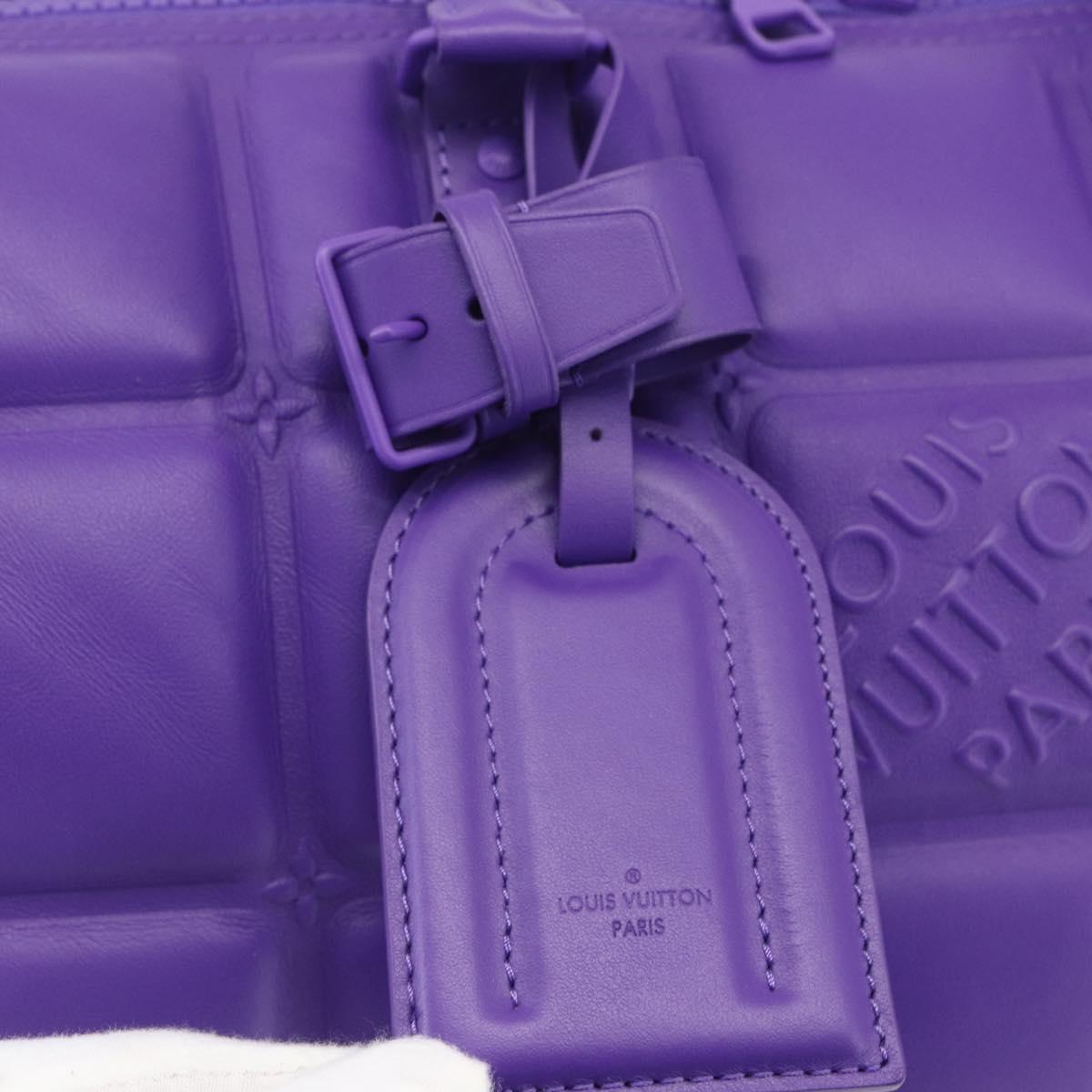 LOUIS VUITTON Puffy Damier Keepall Bandouliere 50 Bag Purple M20922 Auth ai791SM