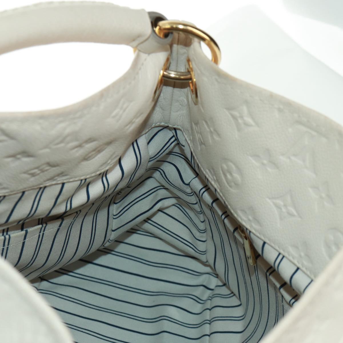 LOUIS VUITTON Monogram Empreinte Artsy MM Shoulder Bag White M93449 Auth ai796