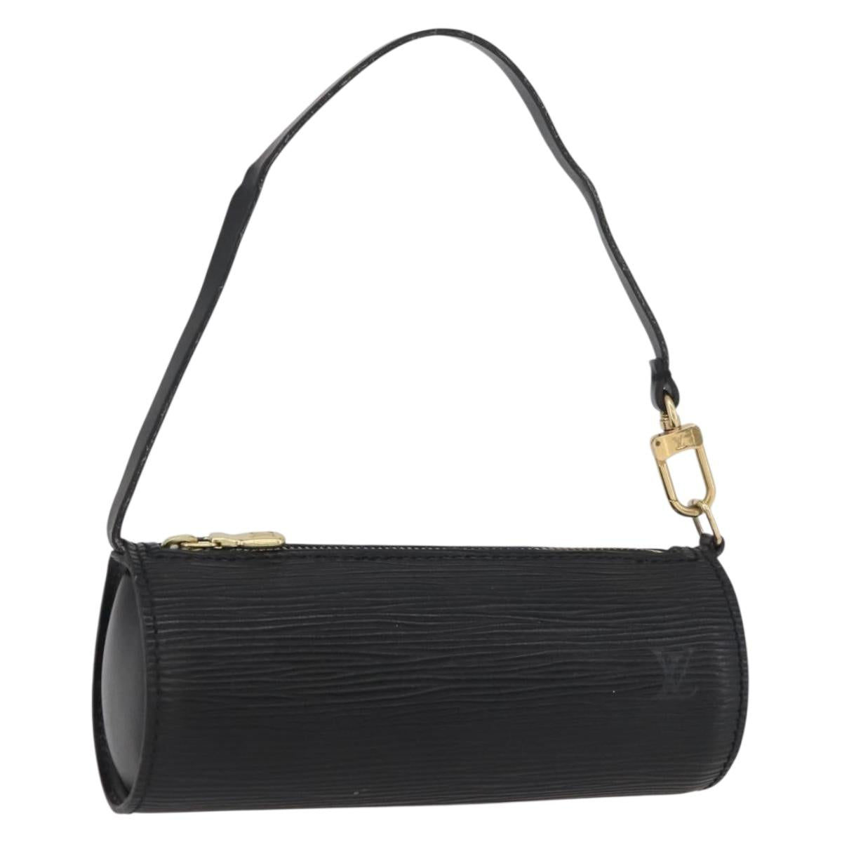 LOUIS VUITTON Epi Soufflot Pouch Pouch Black LV Auth ai801A