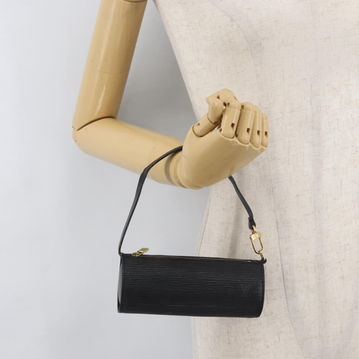 LOUIS VUITTON Epi Soufflot Pouch Pouch Black LV Auth ai801A