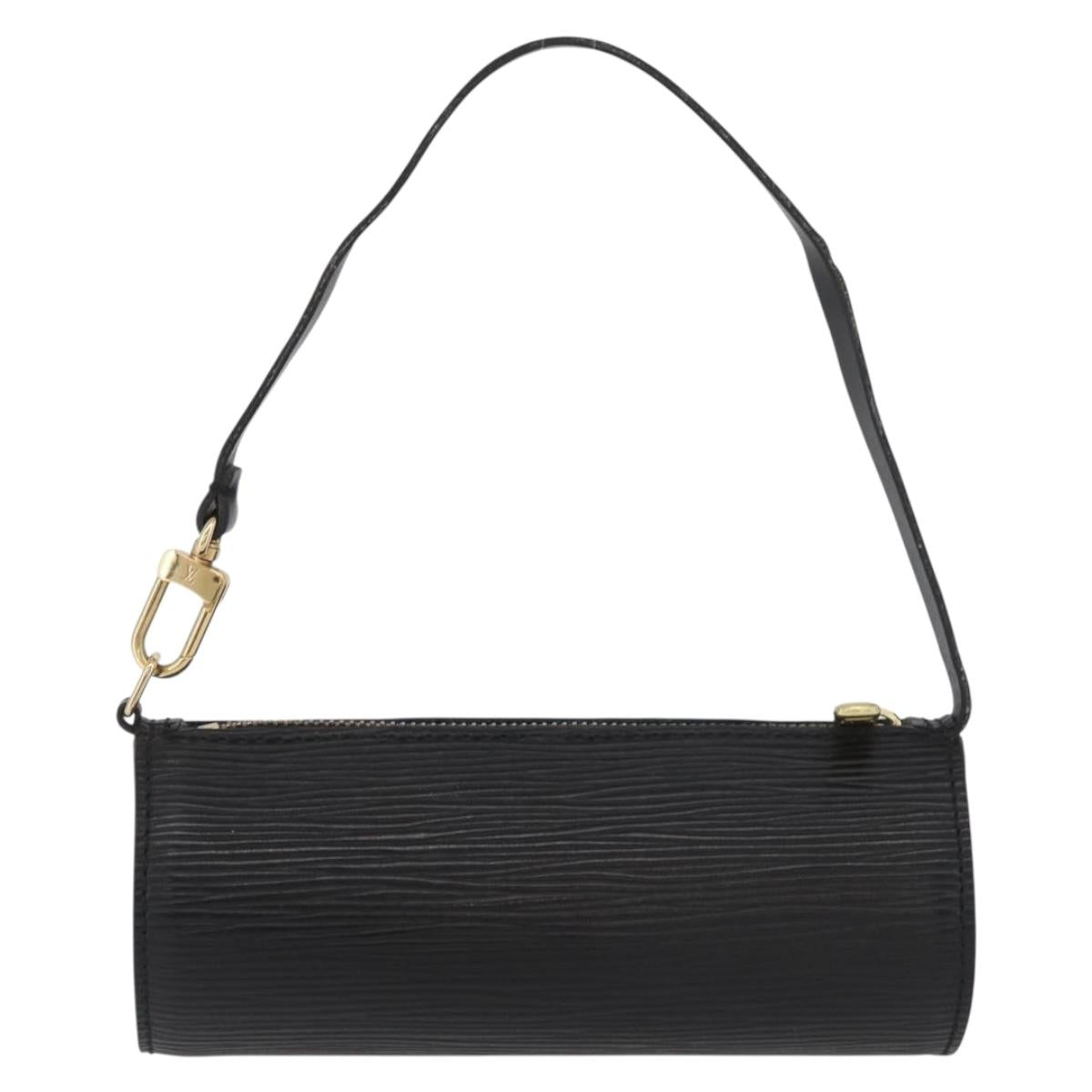 LOUIS VUITTON Epi Soufflot Pouch Pouch Black LV Auth ai801A
