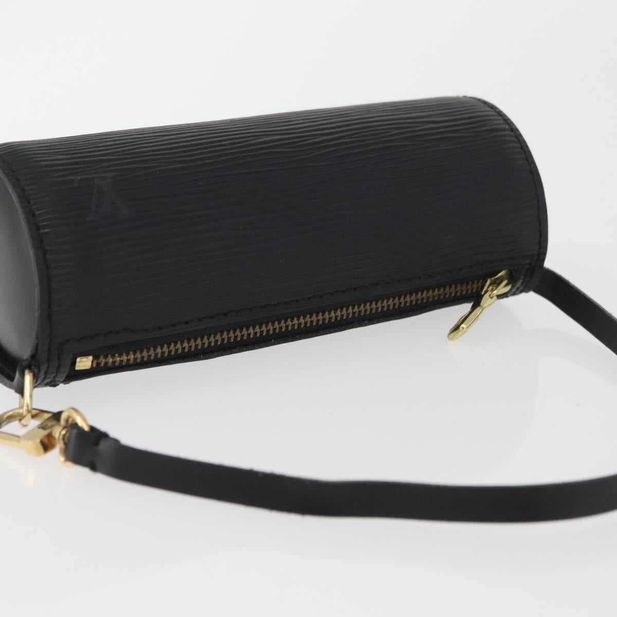 LOUIS VUITTON Epi Soufflot Pouch Pouch Black LV Auth ai801A