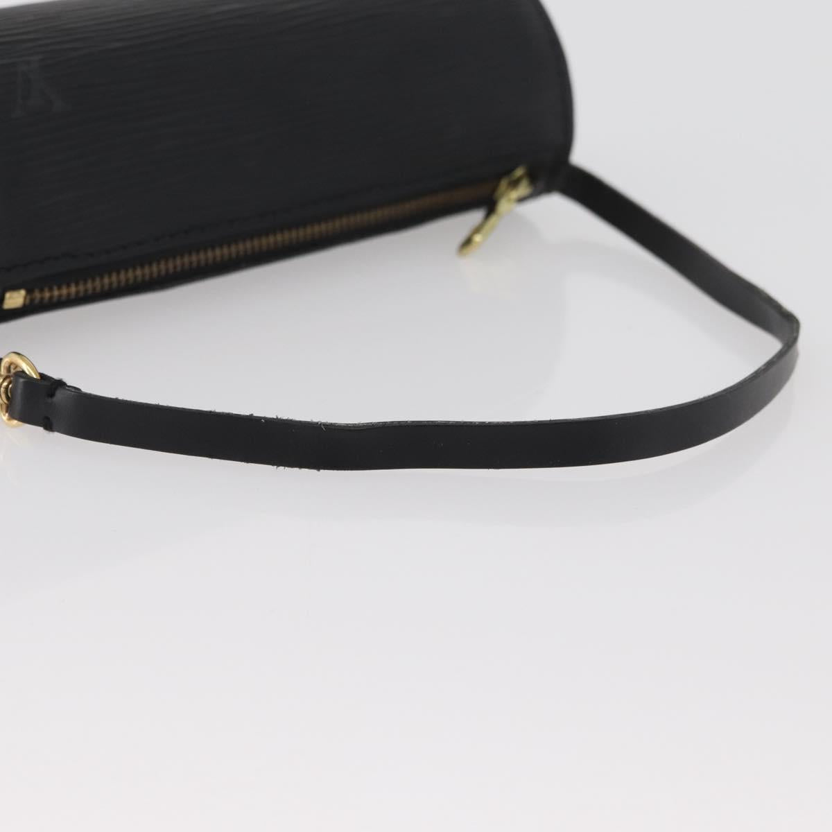 LOUIS VUITTON Epi Soufflot Pouch Pouch Black LV Auth ai801A