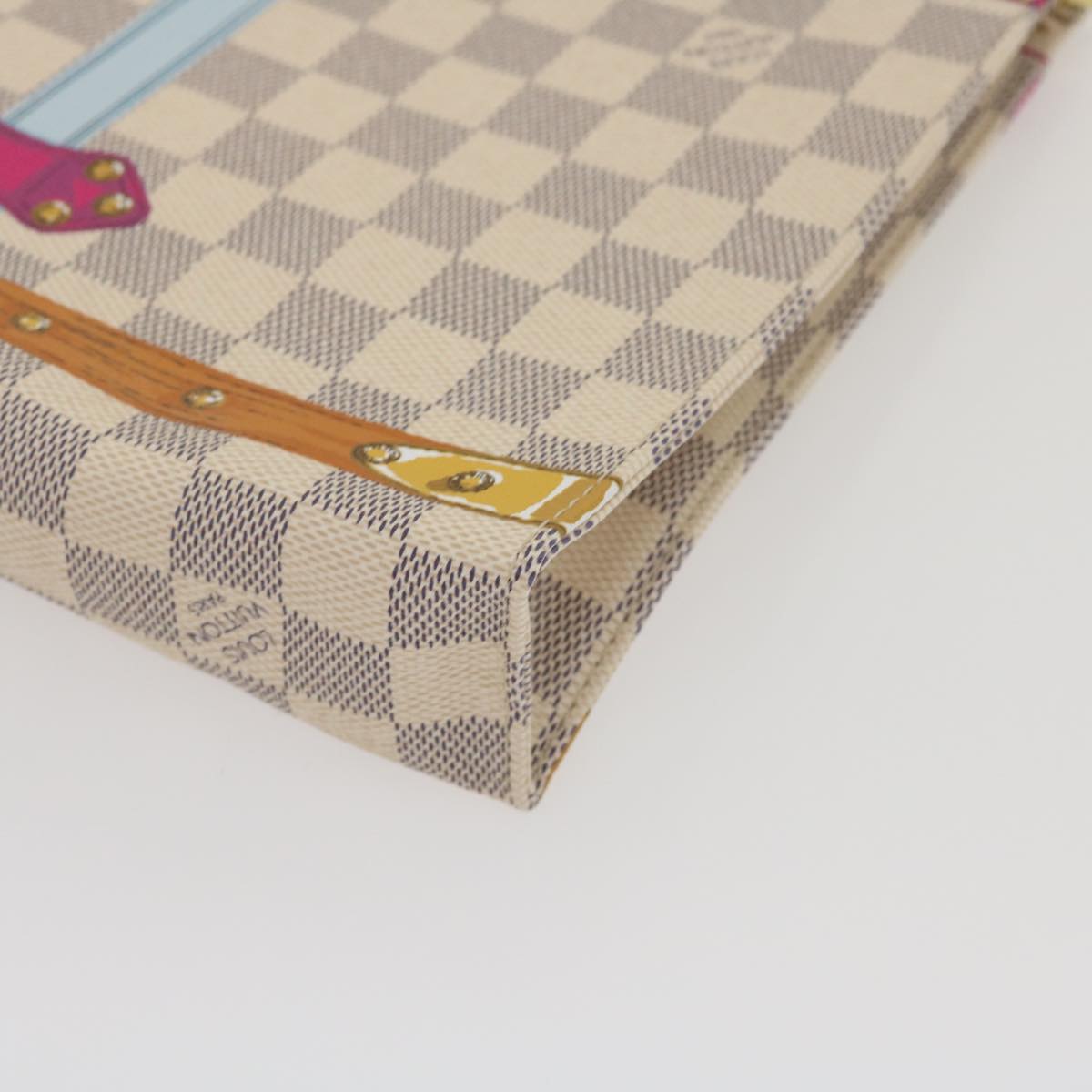 LOUIS VUITTON Damier Azur Poche Toilette 26 Pouch M41438 LV Auth ak181SAM