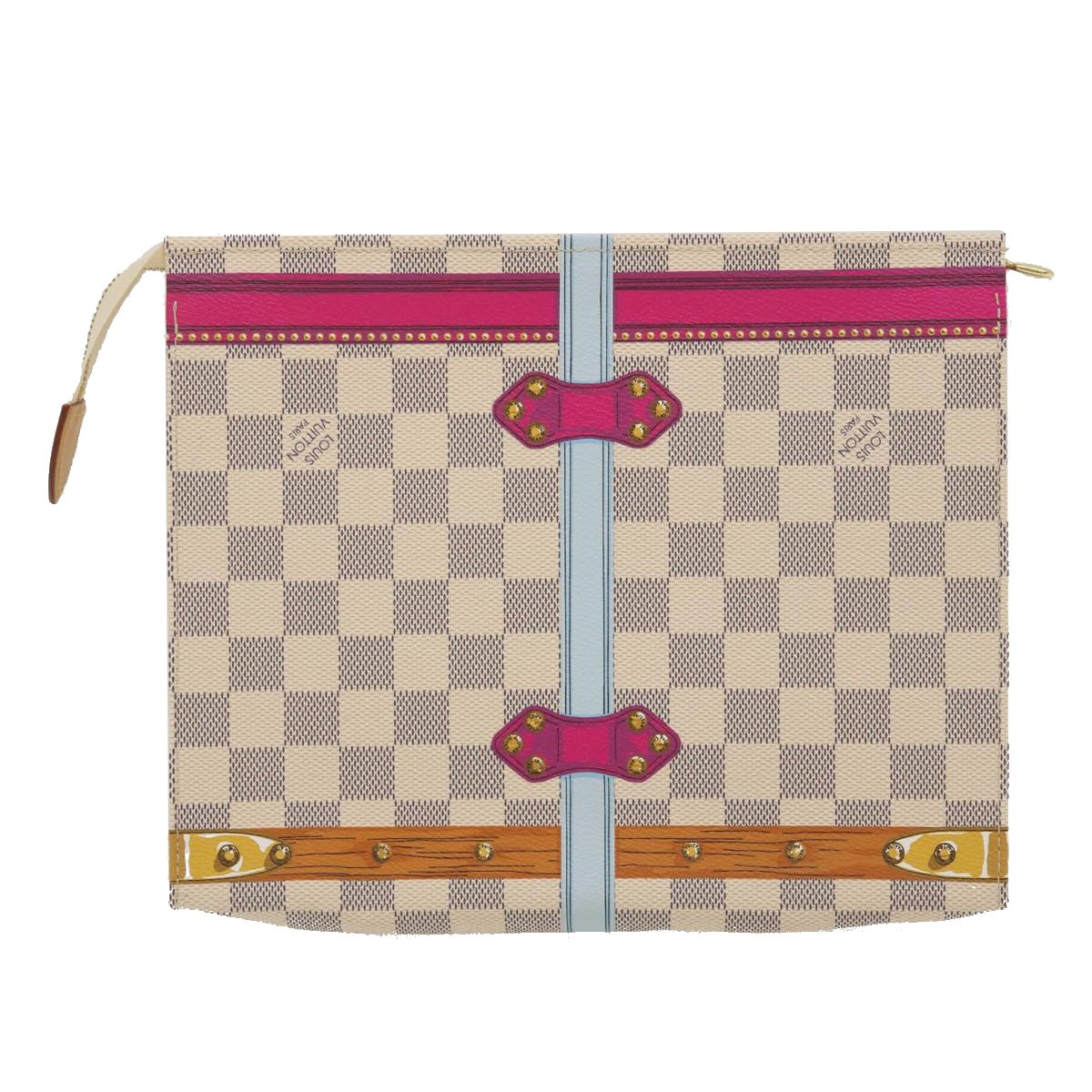 LOUIS VUITTON Damier Azur Poche Toilette 26 Pouch M41438 LV Auth ak181SAM