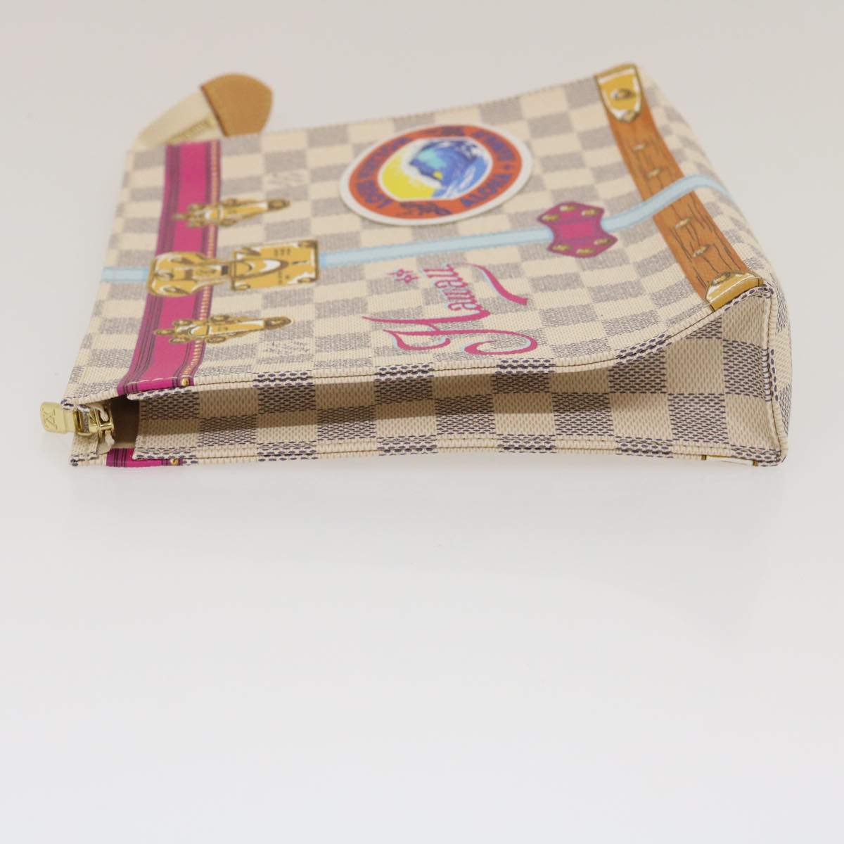 LOUIS VUITTON Damier Azur Poche Toilette 26 Pouch M41438 LV Auth ak181SAM
