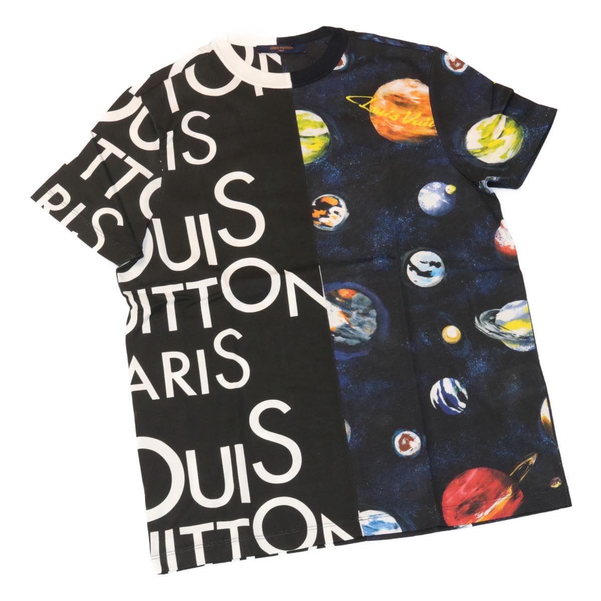 LOUIS VUITTON Short-Sleeved T-shirt XS Black HGY13WFMB LV Auth ak188SM
