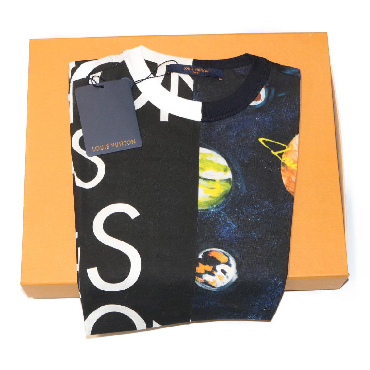 LOUIS VUITTON Short-Sleeved T-shirt XS Black HGY13WFMB LV Auth ak188SM