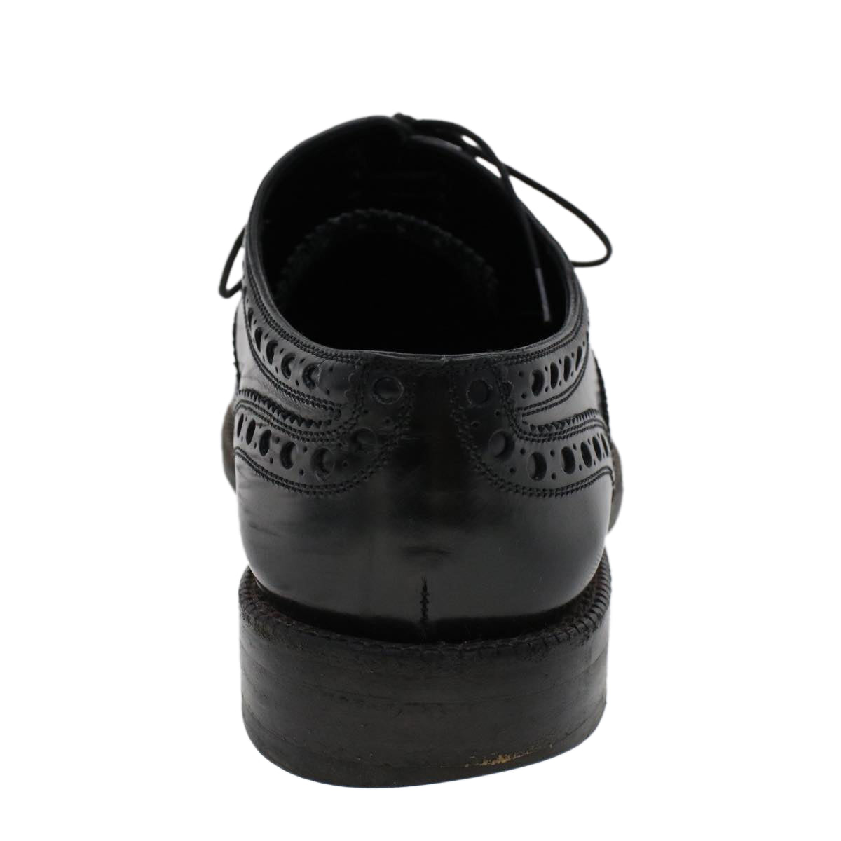 LOUIS VUITTON Wing Tip Medallio Shoes Leather 5.5 M Black MP3136 LV Auth ak214