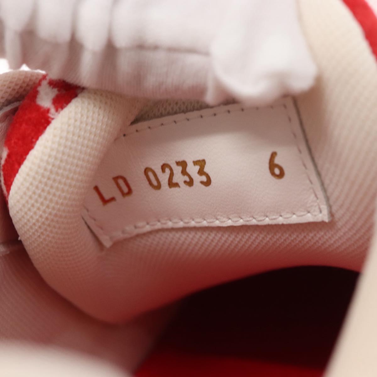LOUIS VUITTON LV Rainer Line Fabric Sneakers Red LD0233 LV Auth ak217SM