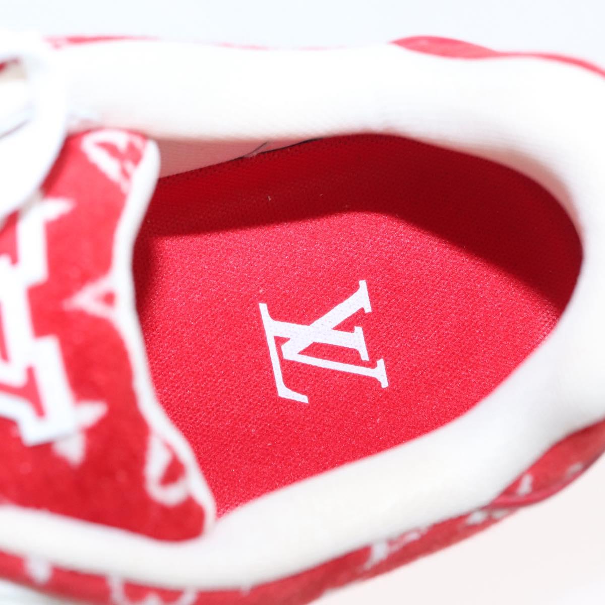 LOUIS VUITTON LV Rainer Line Fabric Sneakers Red LD0233 LV Auth ak217SM