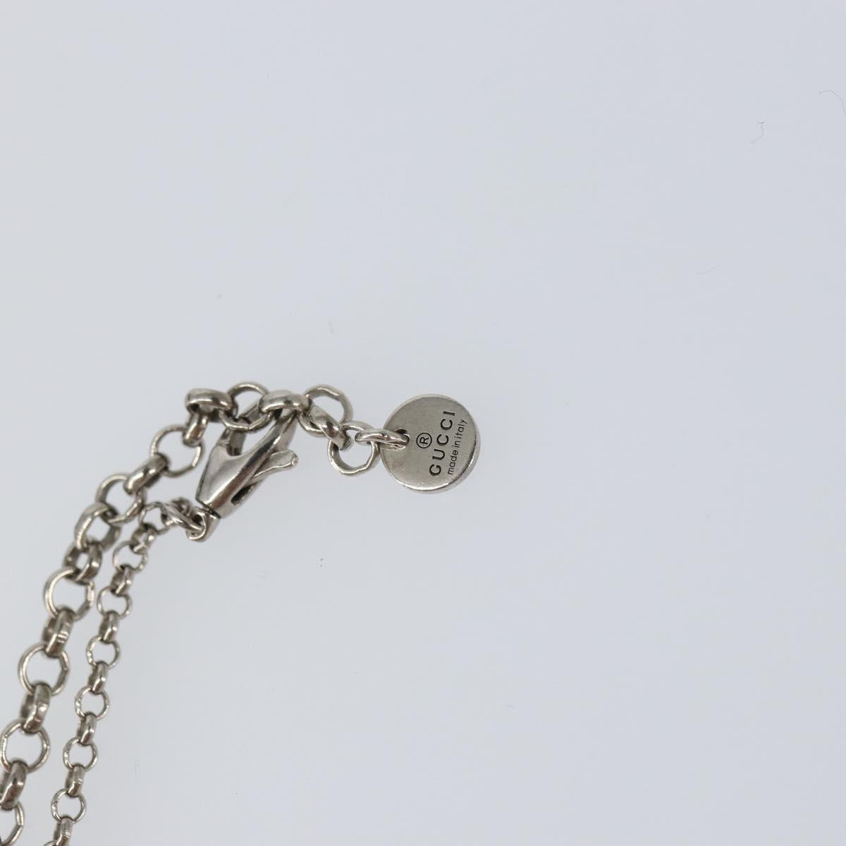 GUCCI GG Arabesque Interlocking Necklace Ag925 Silver Auth am10006