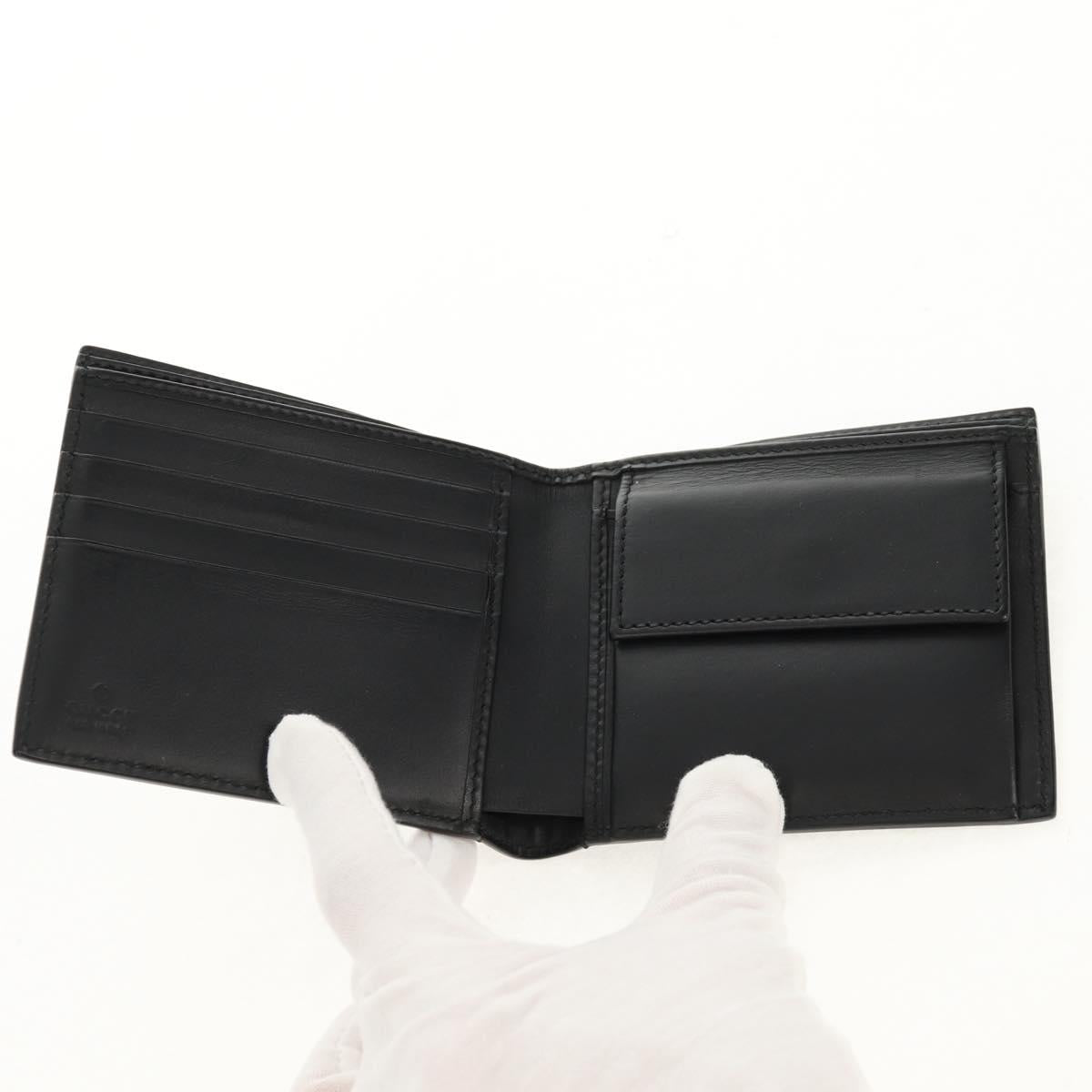 GUCCI GG Supreme Sherry Line Wallet PVC Black Navy 408826 Auth am10010V