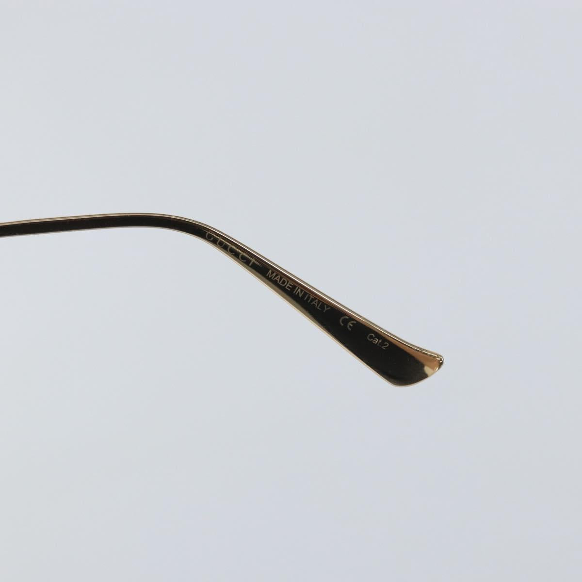 GUCCI Interlocking Web Sherry Linen Sunglasses metal Gold Tone Auth am10012V