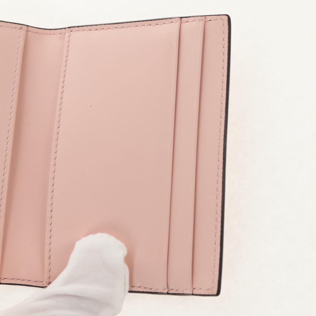 Salvatore Ferragamo Gancini Card Case Leather Pink Gold Auth am10013V