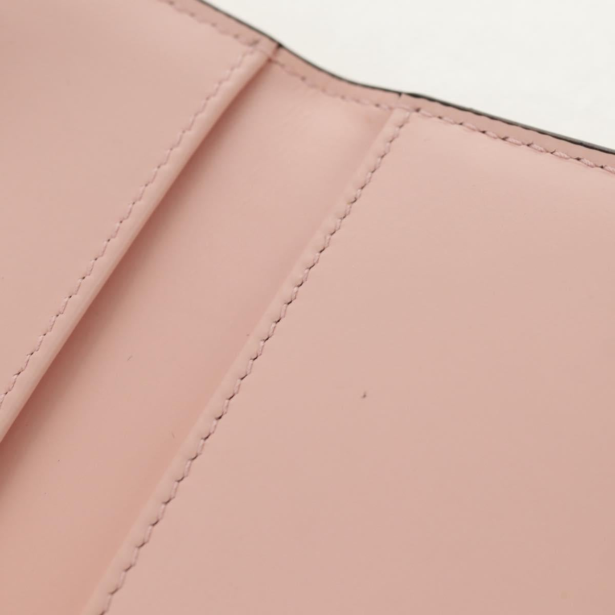 Salvatore Ferragamo Gancini Card Case Leather Pink Gold Auth am10013V