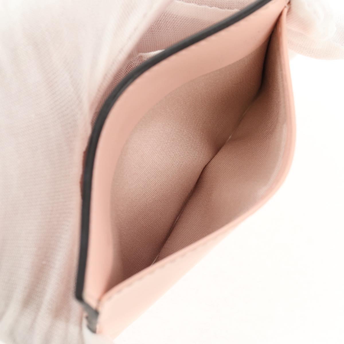 Salvatore Ferragamo Gancini Card Case Leather Pink Gold Auth am10013V