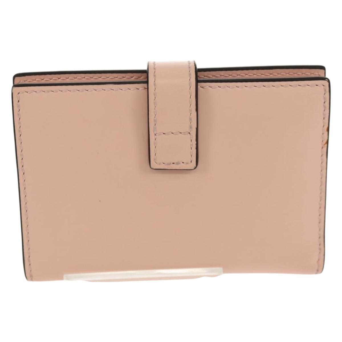 Salvatore Ferragamo Gancini Card Case Leather Pink Gold Auth am10013V