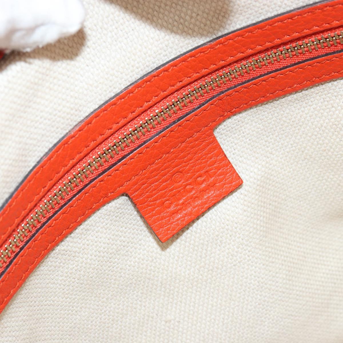 GUCCI Soho Hand Bag Leather 2way Orange Gold 369176 Auth am10017V