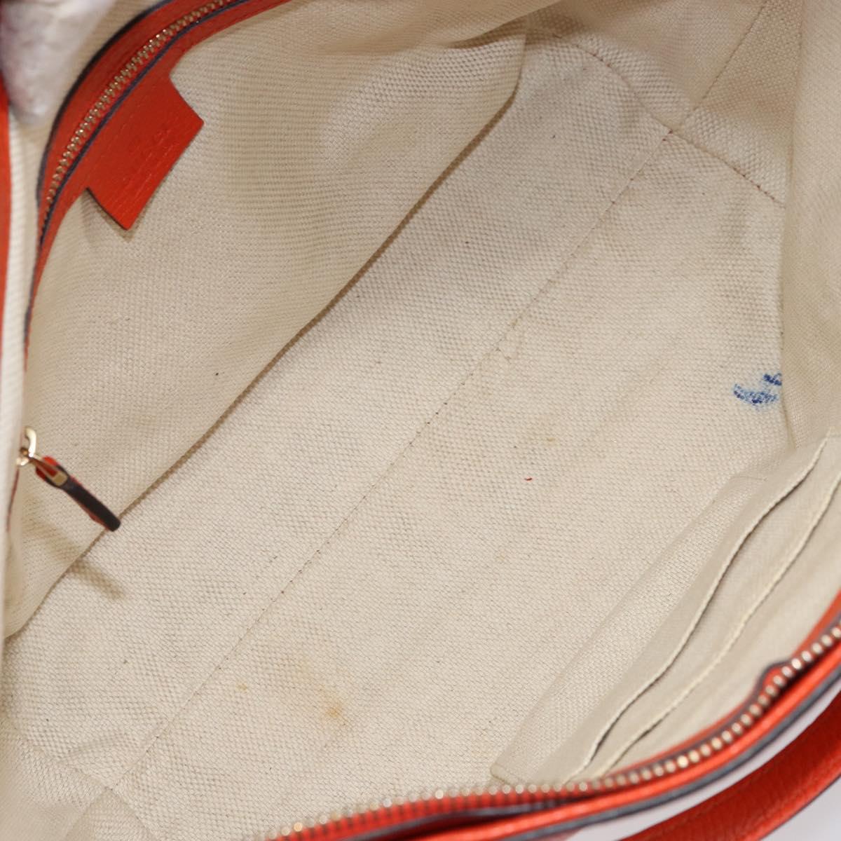 GUCCI Soho Hand Bag Leather 2way Orange Gold 369176 Auth am10017V