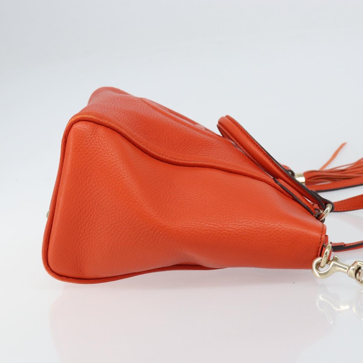 GUCCI Soho Hand Bag Leather 2way Orange Gold 369176 Auth am10017V