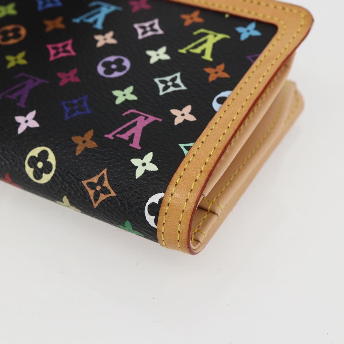 LOUIS VUITTON Multicolor Portefeuille Viennois Wallet Black M92988 Auth am10020V