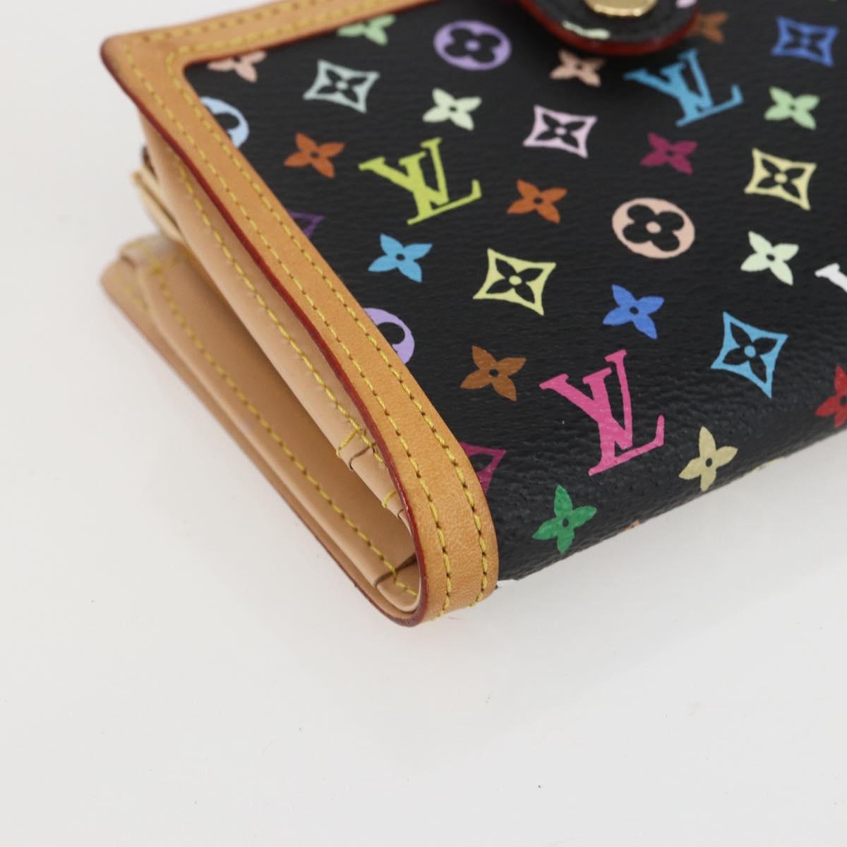 LOUIS VUITTON Multicolor Portefeuille Viennois Wallet Black M92988 Auth am10020V