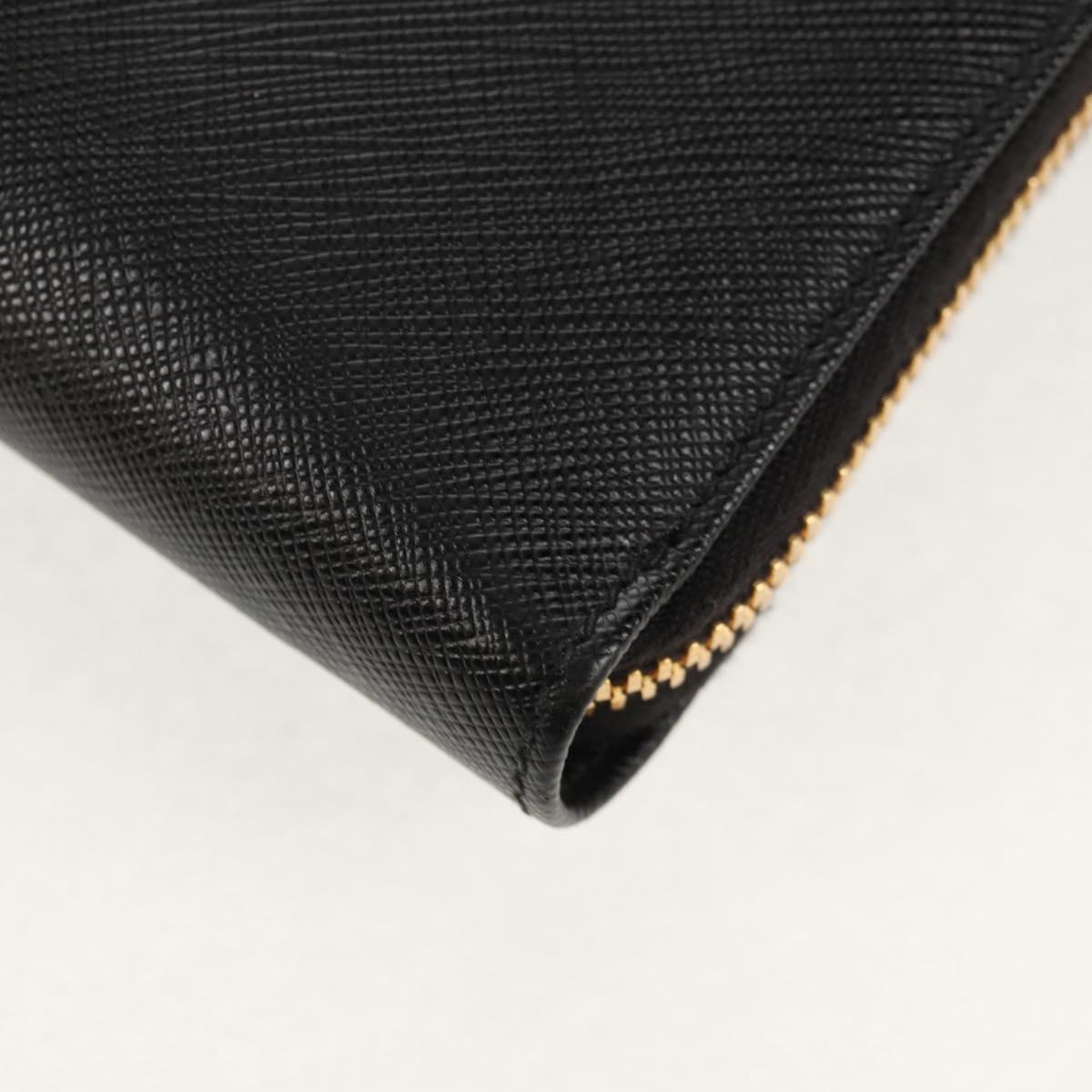 PRADA Shoulder Bag Safiano leather Black Gold Auth am10022V