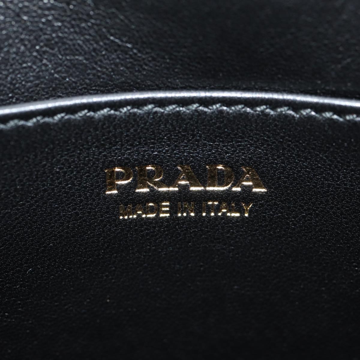 PRADA Shoulder Bag Safiano leather Black Gold Auth am10022V
