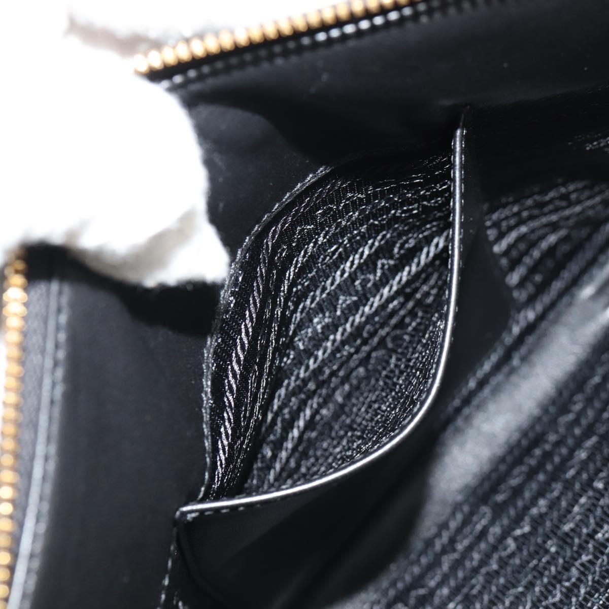 PRADA Shoulder Bag Safiano leather Black Gold Auth am10022V