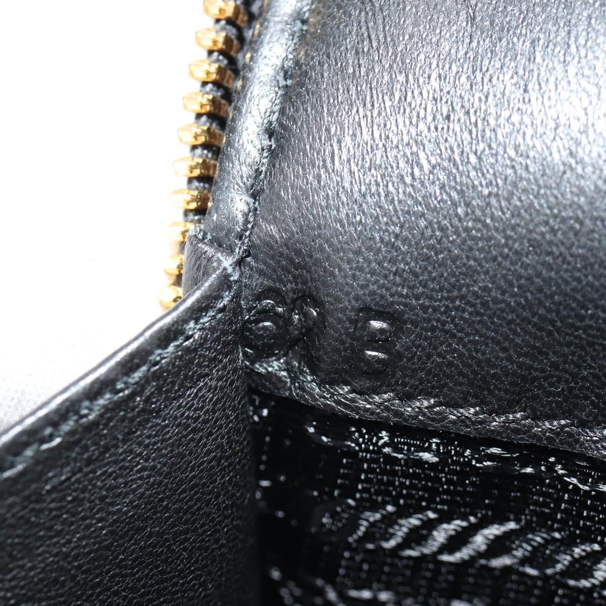 PRADA Shoulder Bag Safiano leather Black Gold Auth am10022V