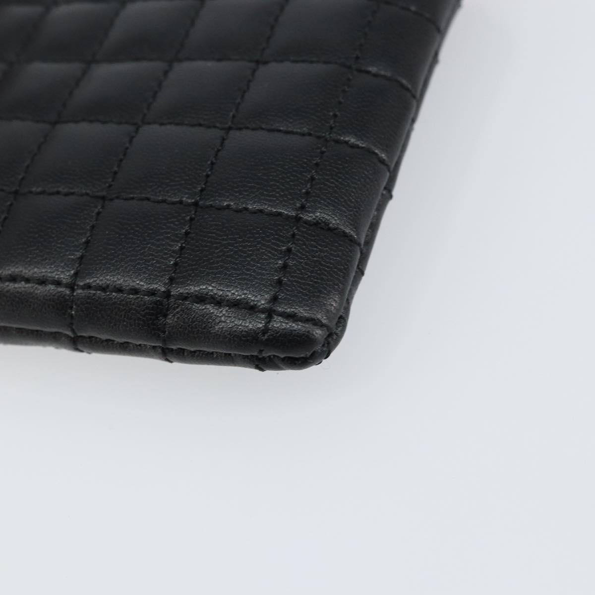 CELINE CCharm Coin Purse Leather Black Gold Auth am10025V