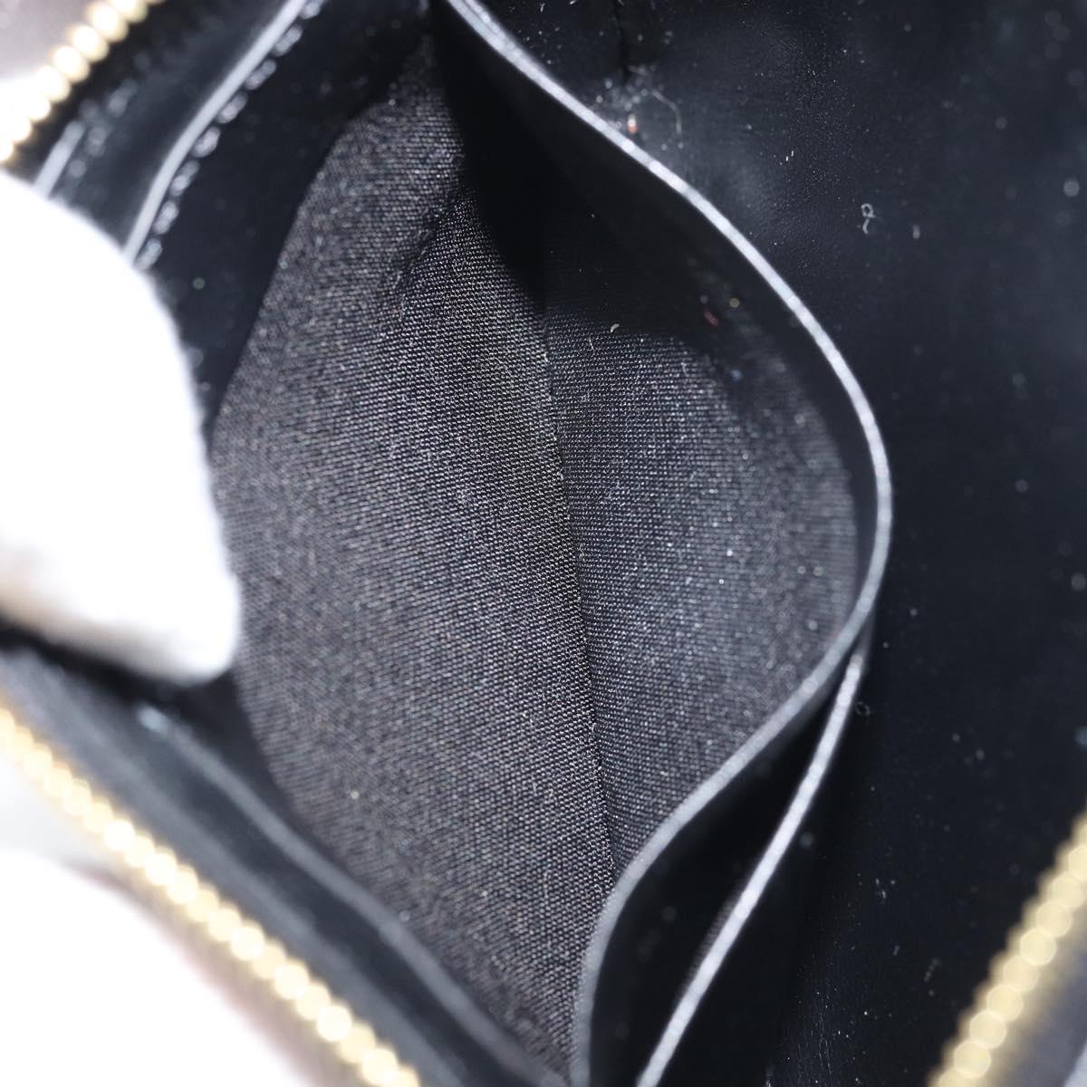 CELINE CCharm Coin Purse Leather Black Gold Auth am10025V