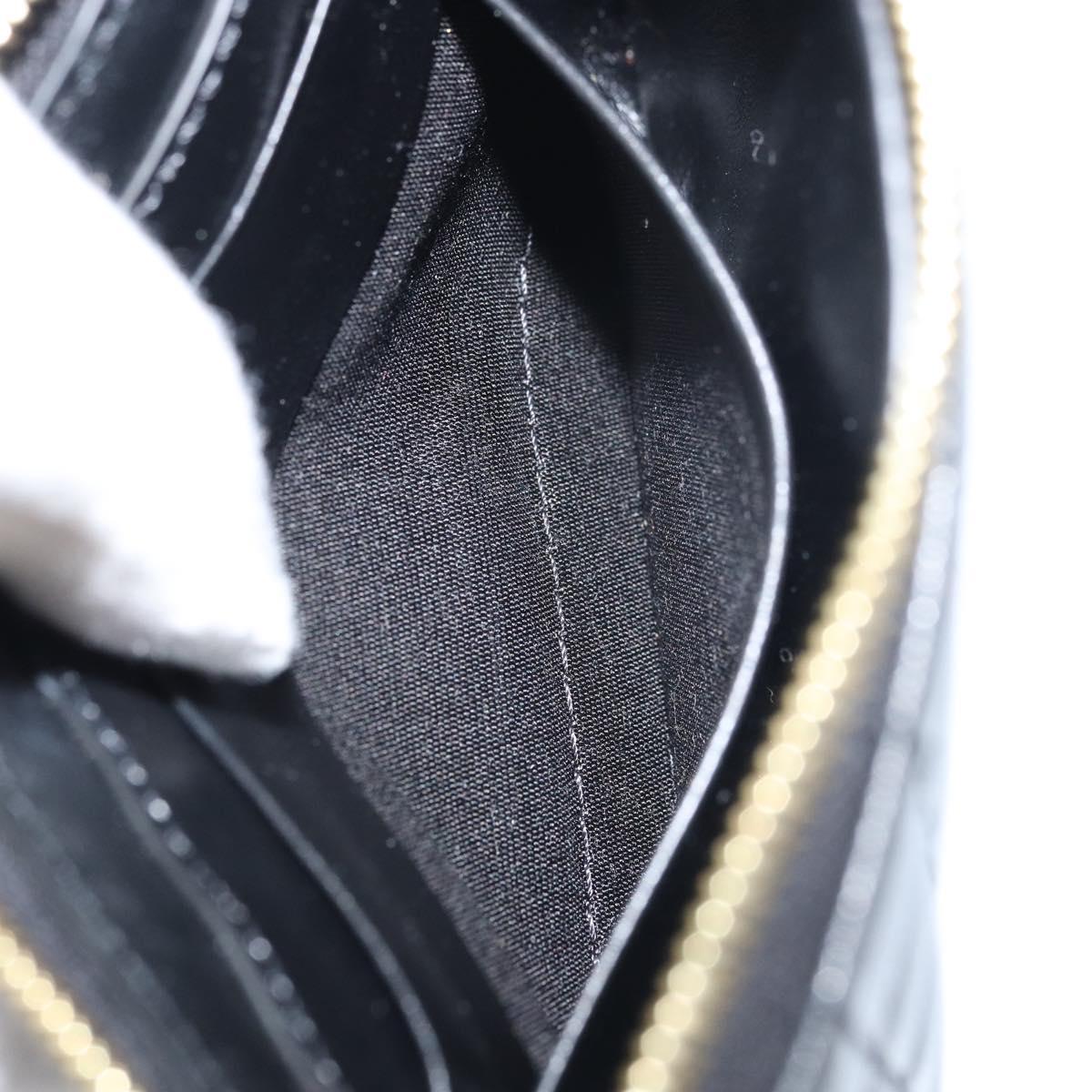 CELINE CCharm Coin Purse Leather Black Gold Auth am10025V