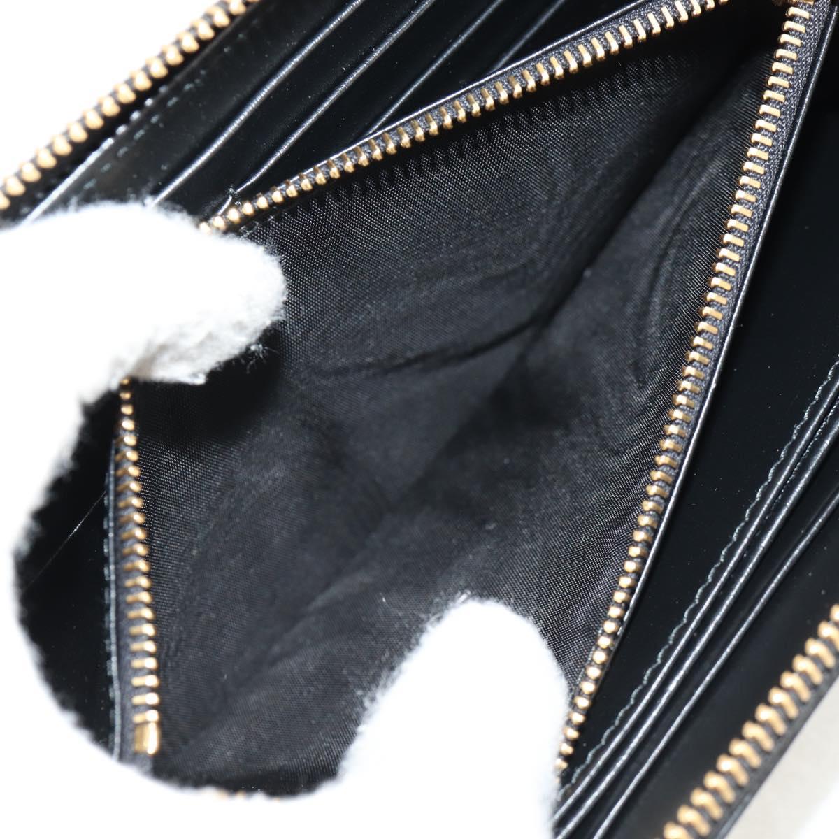 PRADA Long Wallet Leather Nylon Black Gold 1ML506 Auth am10026V