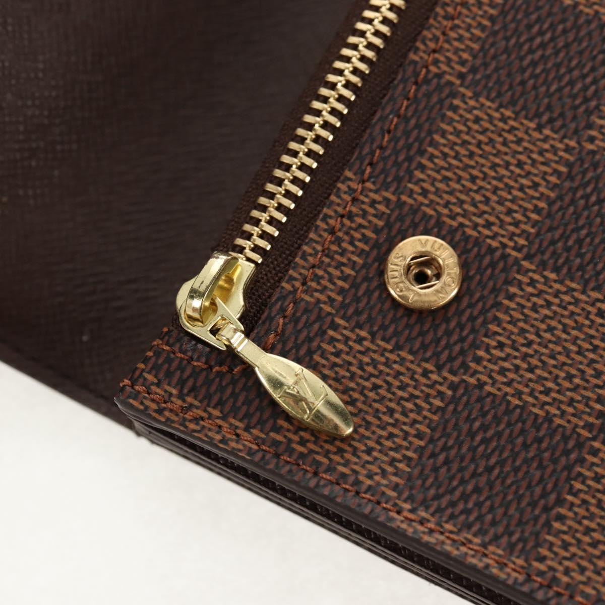 LOUIS VUITTON Damier Ebene Portefeuille Accordion Wallet N60002 LV Auth am10027V