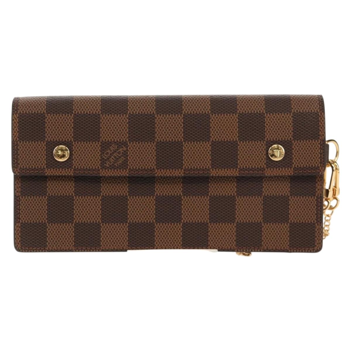 LOUIS VUITTON Damier Ebene Portefeuille Accordion Wallet N60002 LV Auth am10027V