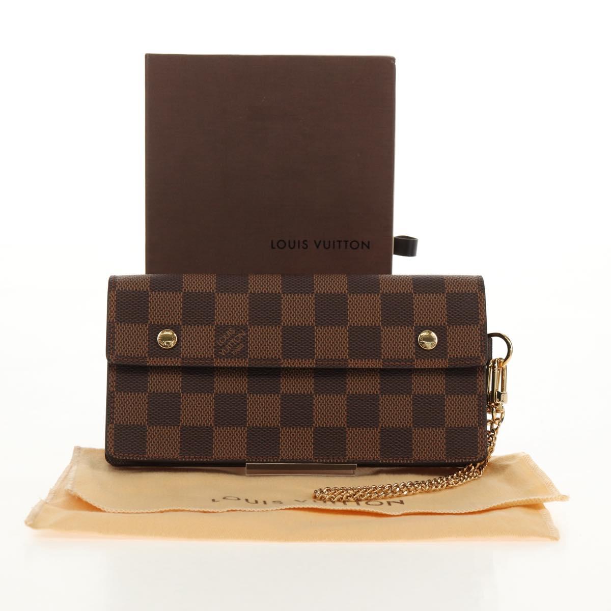 LOUIS VUITTON Damier Ebene Portefeuille Accordion Wallet N60002 LV Auth am10027V
