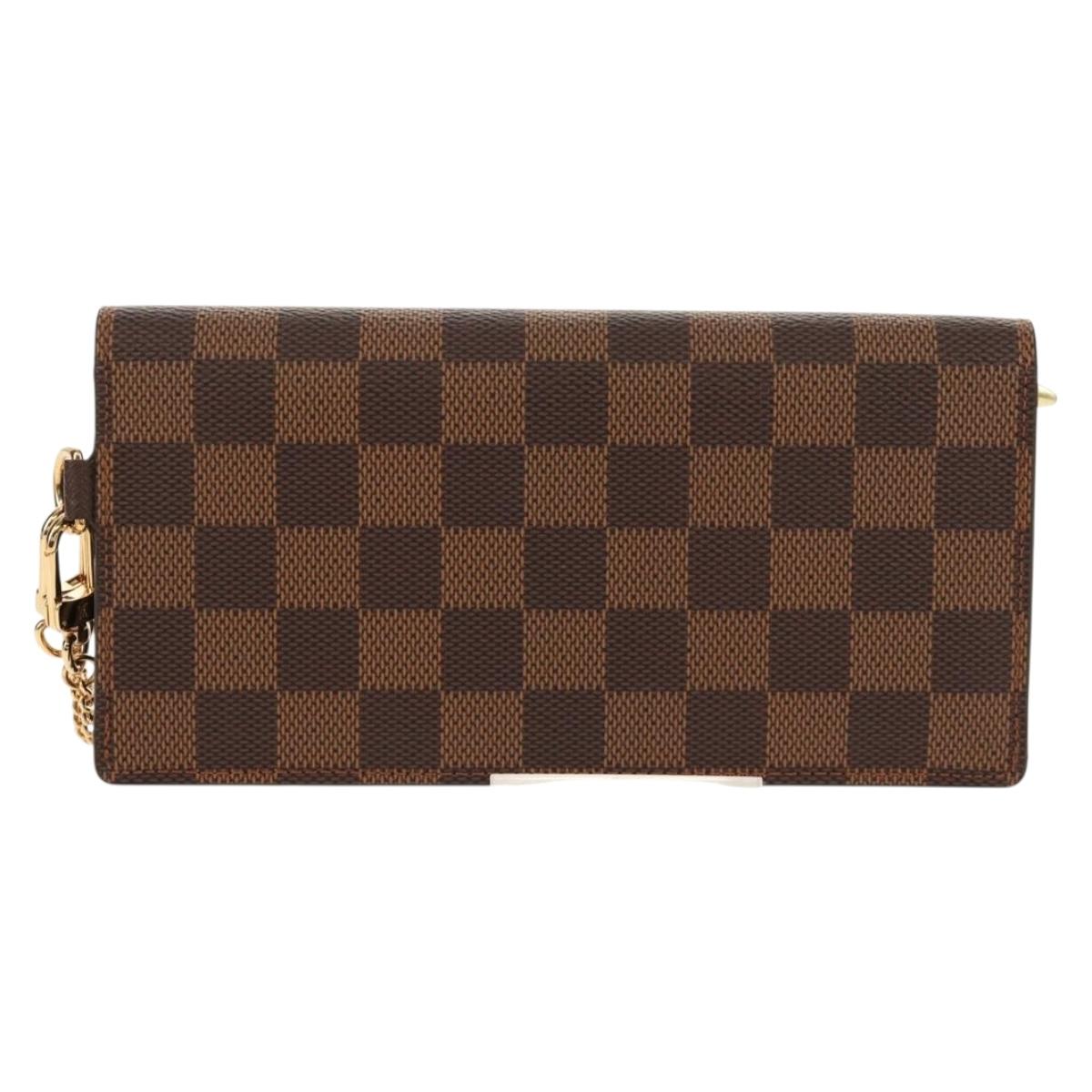 LOUIS VUITTON Damier Ebene Portefeuille Accordion Wallet N60002 LV Auth am10027V