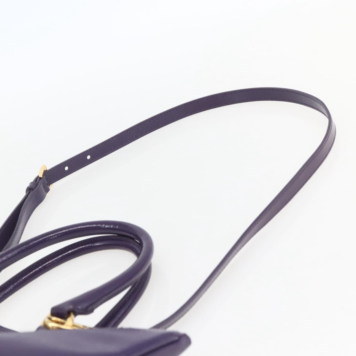 PRADA Hand Bag Enamel 2way Purple Gold BN1844 Auth am10028V