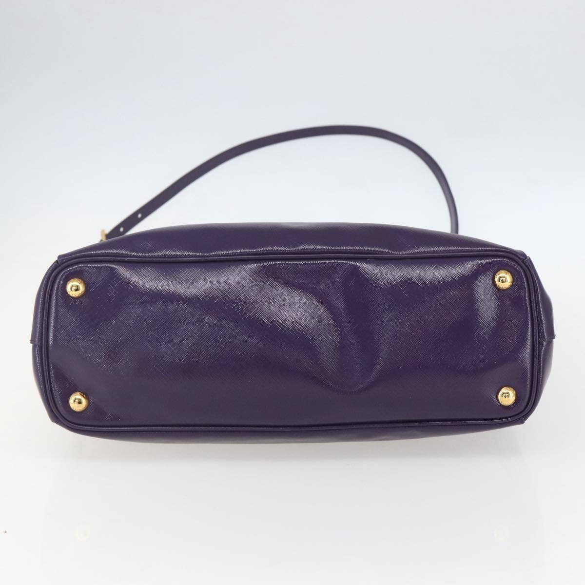 PRADA Hand Bag Enamel 2way Purple Gold BN1844 Auth am10028V