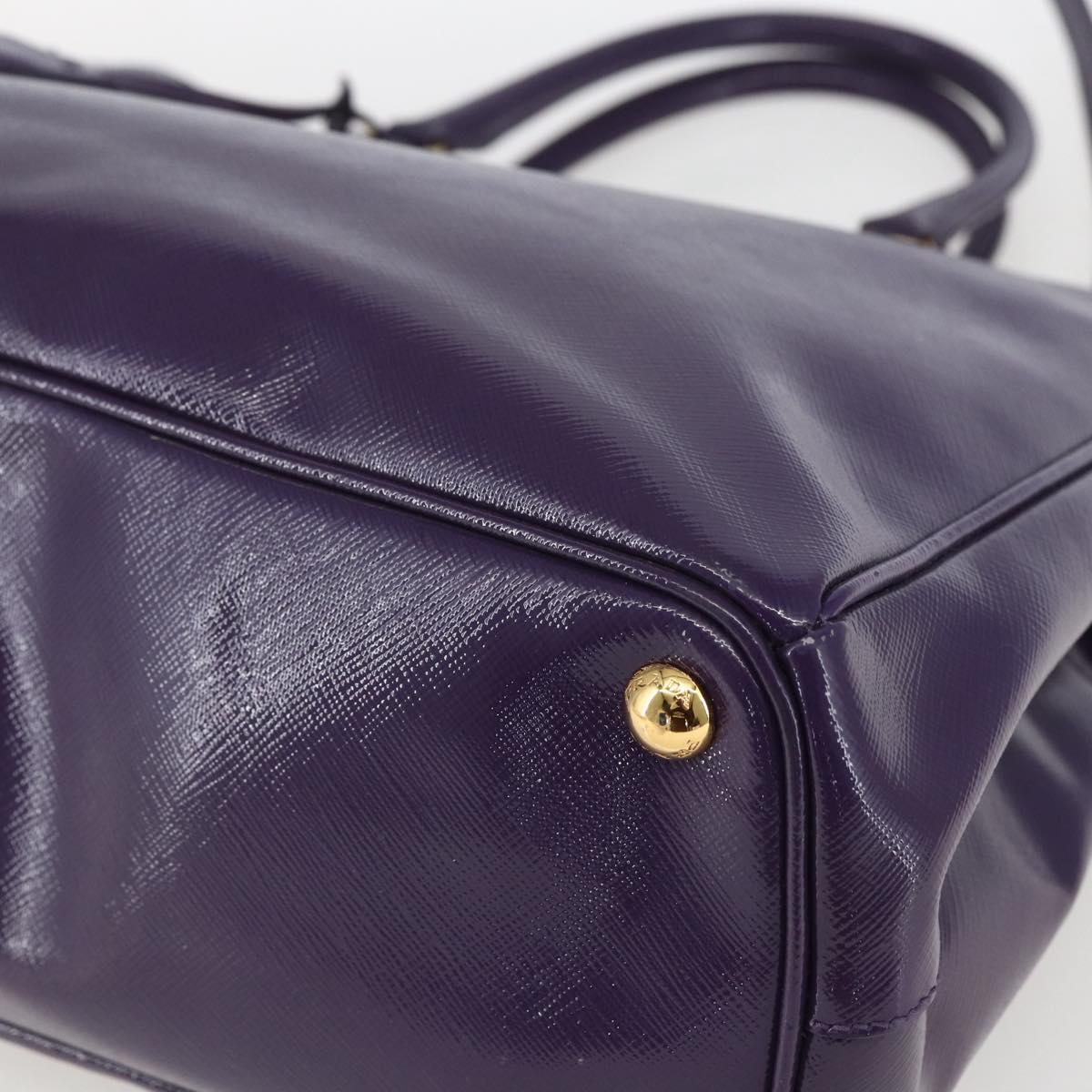 PRADA Hand Bag Enamel 2way Purple Gold BN1844 Auth am10028V
