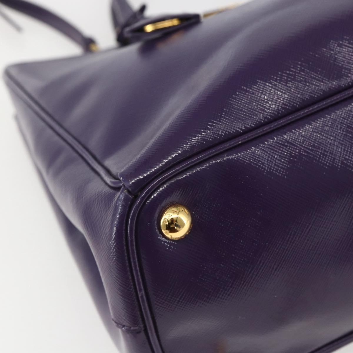 PRADA Hand Bag Enamel 2way Purple Gold BN1844 Auth am10028V