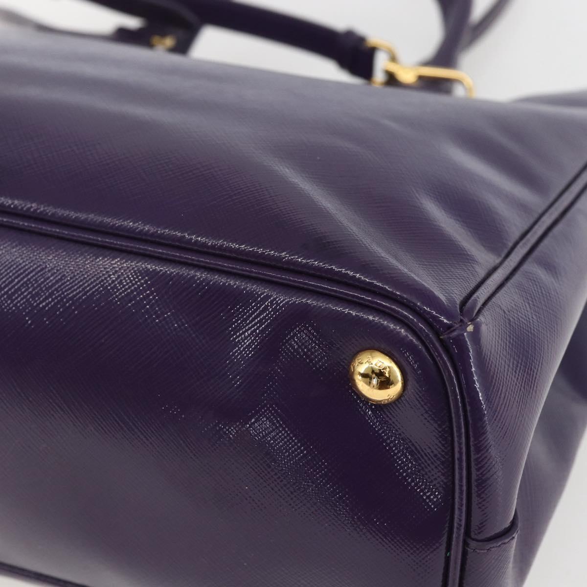 PRADA Hand Bag Enamel 2way Purple Gold BN1844 Auth am10028V