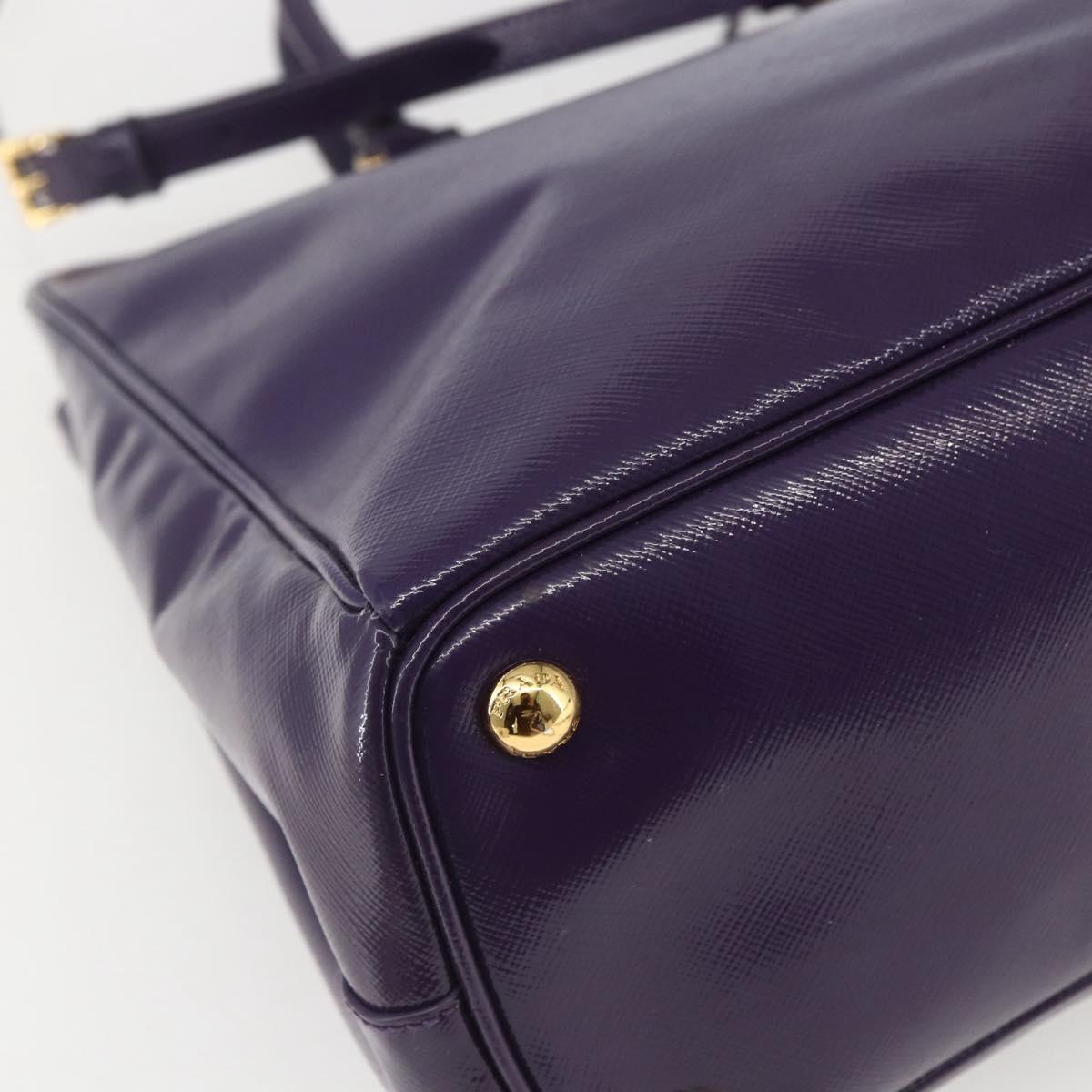 PRADA Hand Bag Enamel 2way Purple Gold BN1844 Auth am10028V